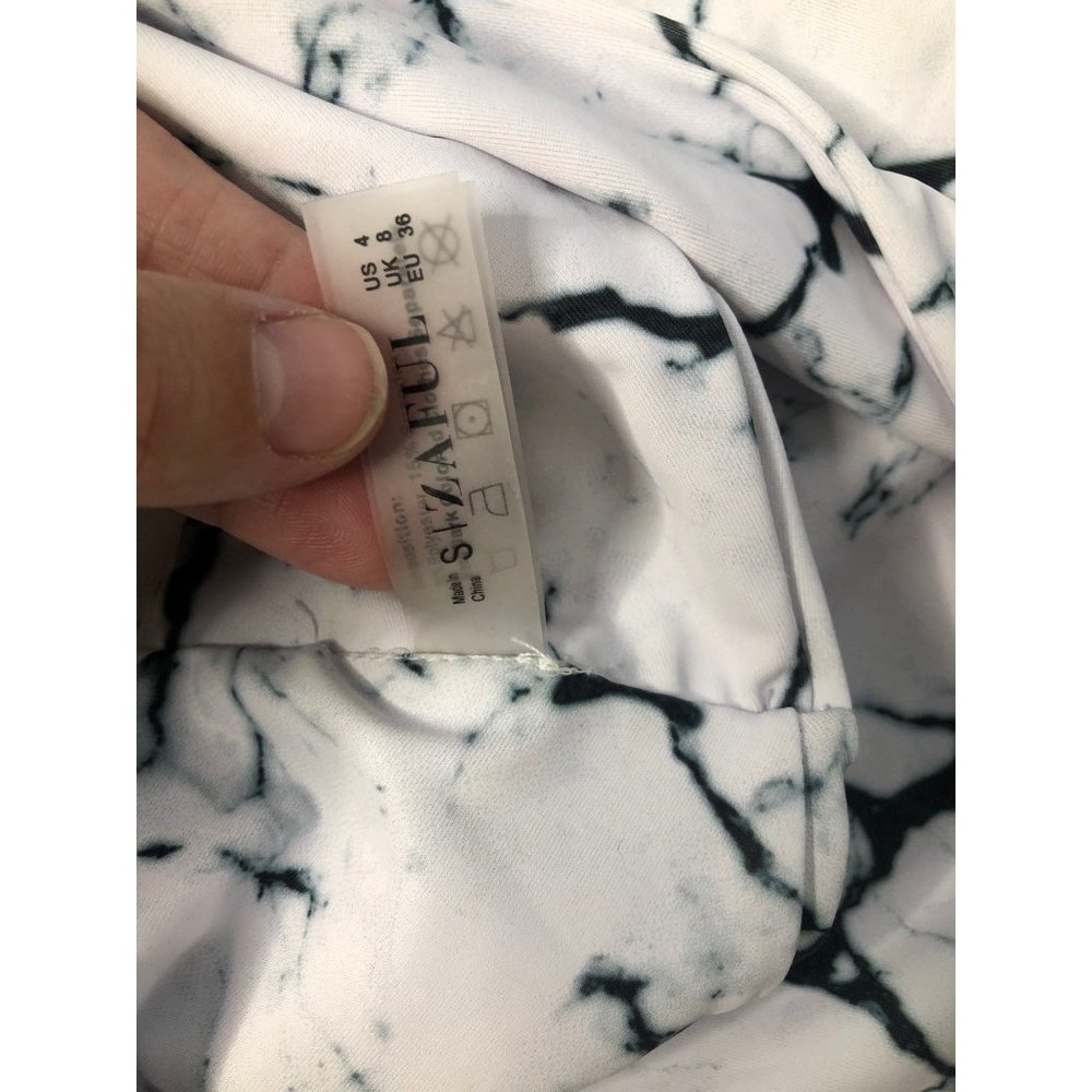 Zaful Bikini set like new Black and white marble small 4 - Picture 8 of 10